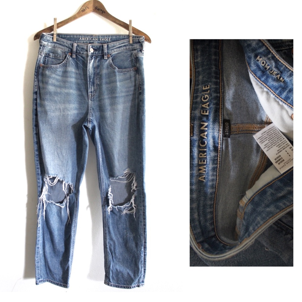 American Eagle Destroyed Mom Jeans 8 29 Preowned